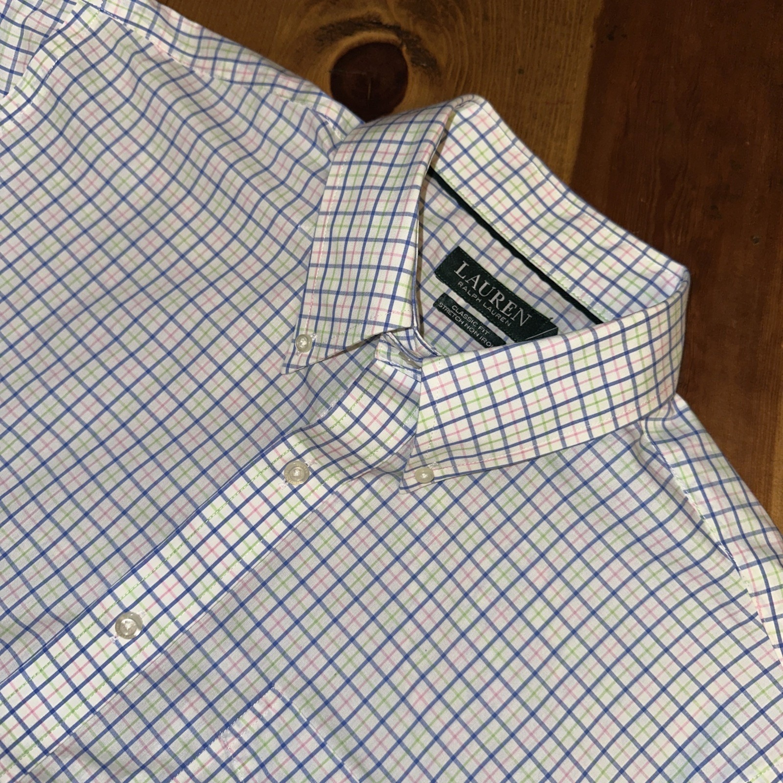 Lauren Ralph Lauren Shirt Mens 16.5 32/33 Classic Non-Iron Checkered